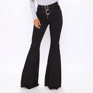 Black super flare jeans - Tall